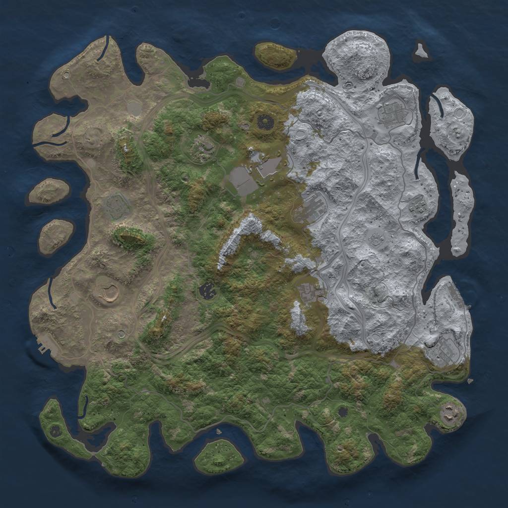 Rust Map: Procedural Map, Size: 4500, Seed: 1983407483, 20 Monuments