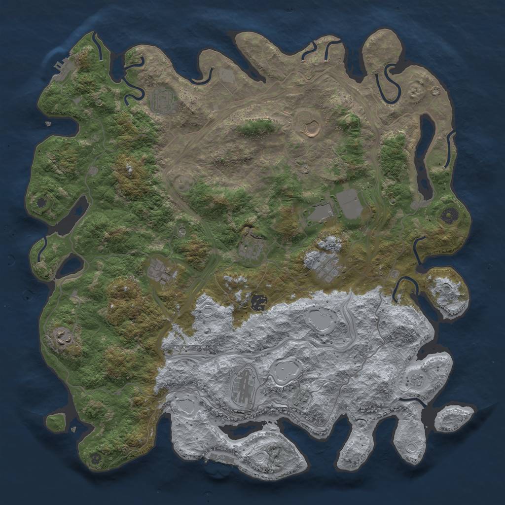 Rust Map: Procedural Map, Size: 4500, Seed: 2478787, 19 Monuments