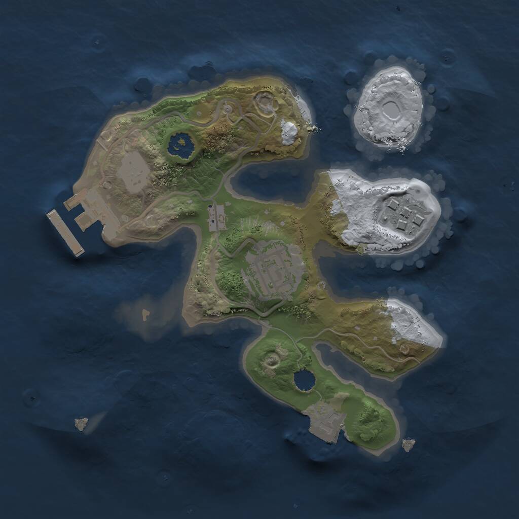 Rust Map: Procedural Map, Size: 2000, Seed: 22084415, 4 Monuments