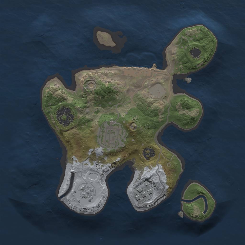 Rust Map: Procedural Map, Size: 2000, Seed: 1223, 9 Monuments