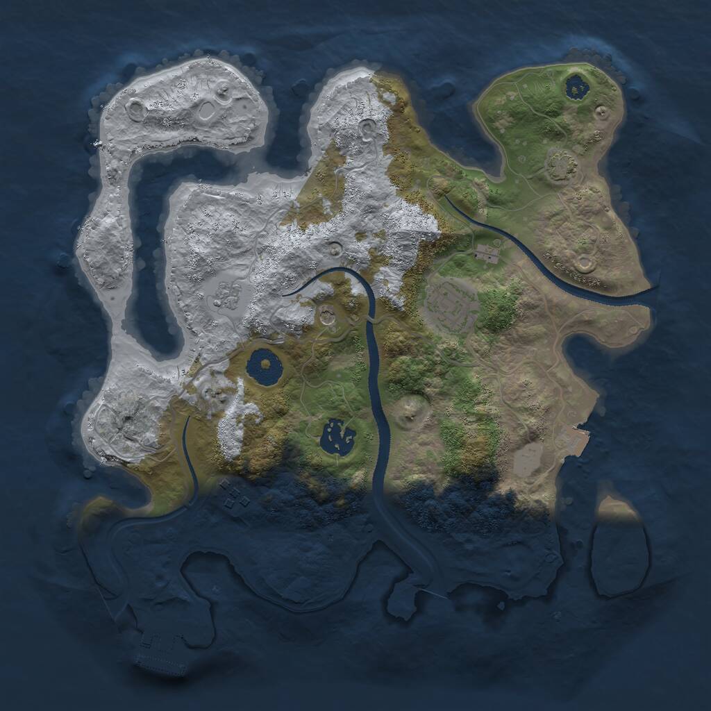 Rust Map: Procedural Map, Size: 3000, Seed: 1299568177, 8 Monuments