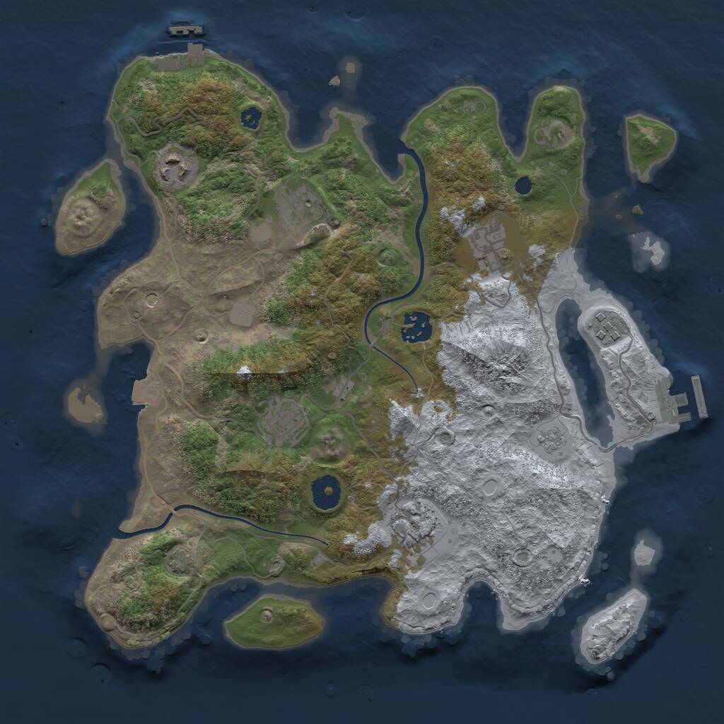 Rust Map: Procedural Map, Size: 3400, Seed: 23, 13 Monuments