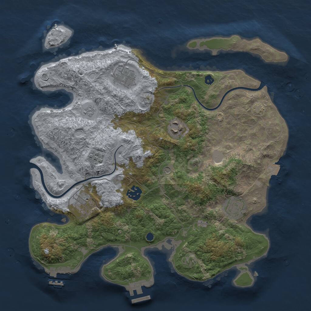 Rust Map: Procedural Map, Size: 3300, Seed: 12, 12 Monuments