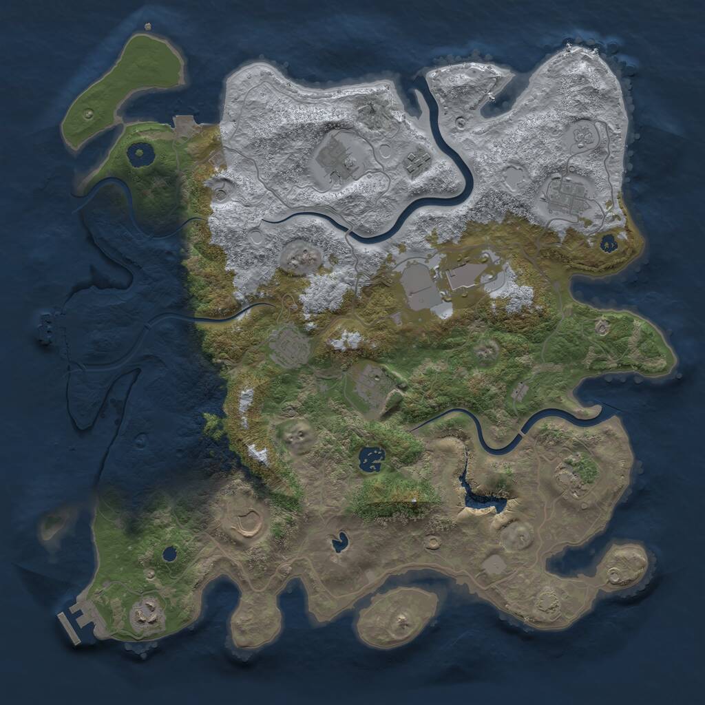Rust Map: Procedural Map, Size: 4000, Seed: 350364962, 16 Monuments