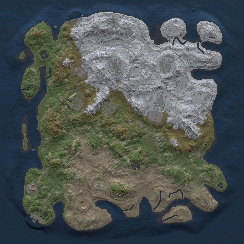 Rust Map: Procedural Map, Size: 4300, Seed: 92, 20 Monuments