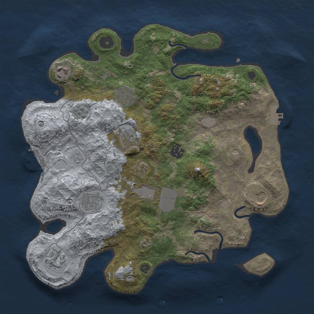 Rust Map: Procedural Map, Size: 3500, Seed: 67795, 18 Monuments