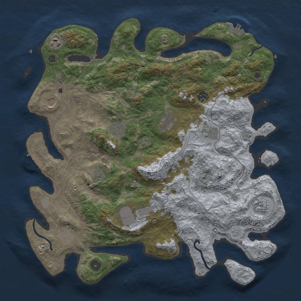 Rust Map: Procedural Map, Size: 4250, Seed: 1325353180, 20 Monuments