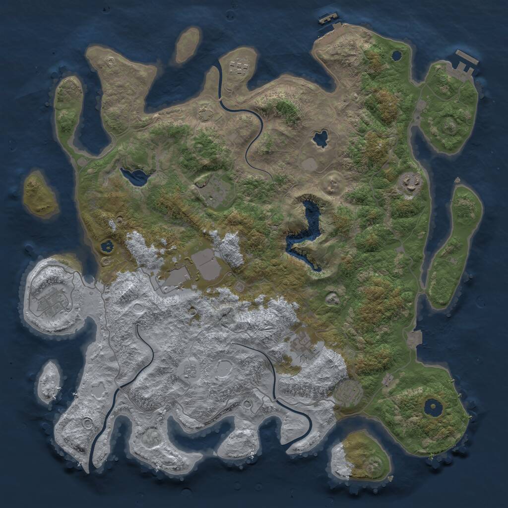 Rust Map: Procedural Map, Size: 4200, Seed: 4946, 13 Monuments