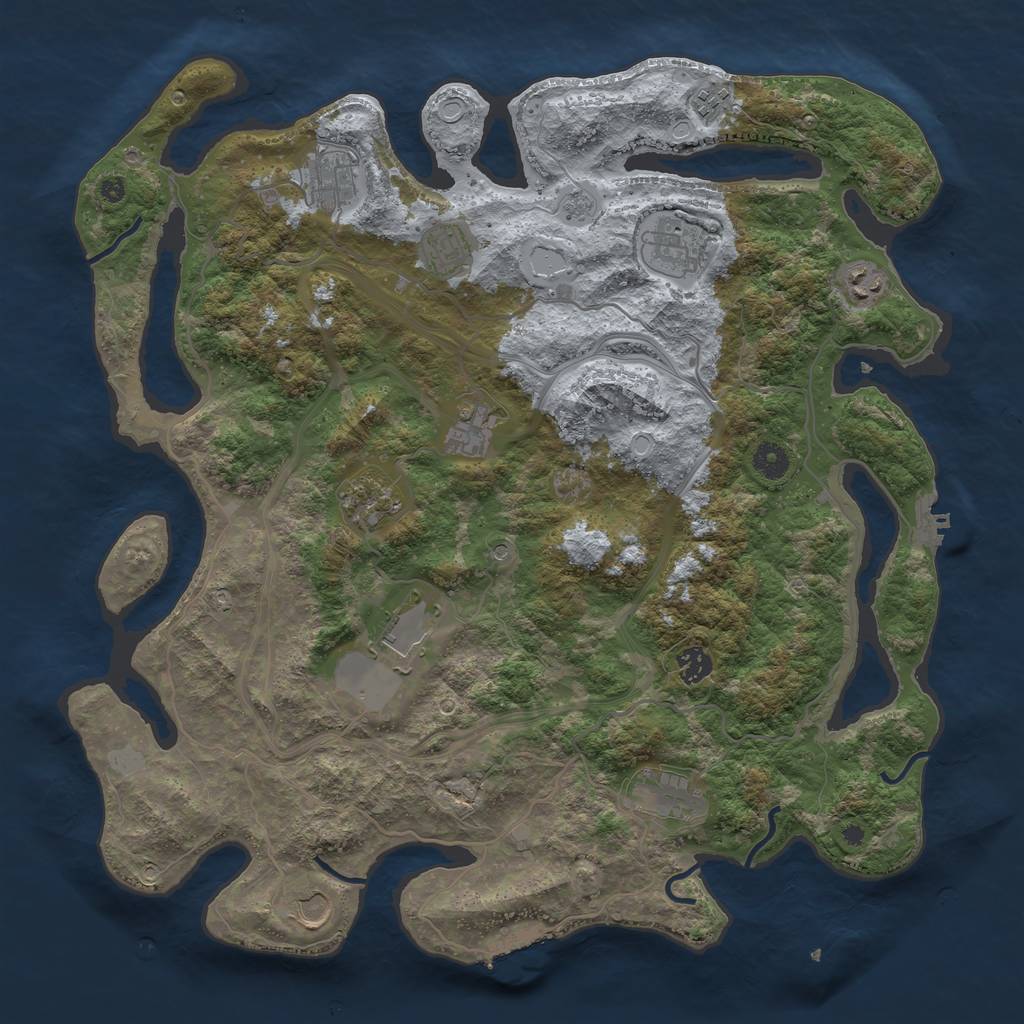Rust Map: Procedural Map, Size: 4250, Seed: 1864579995, 20 Monuments