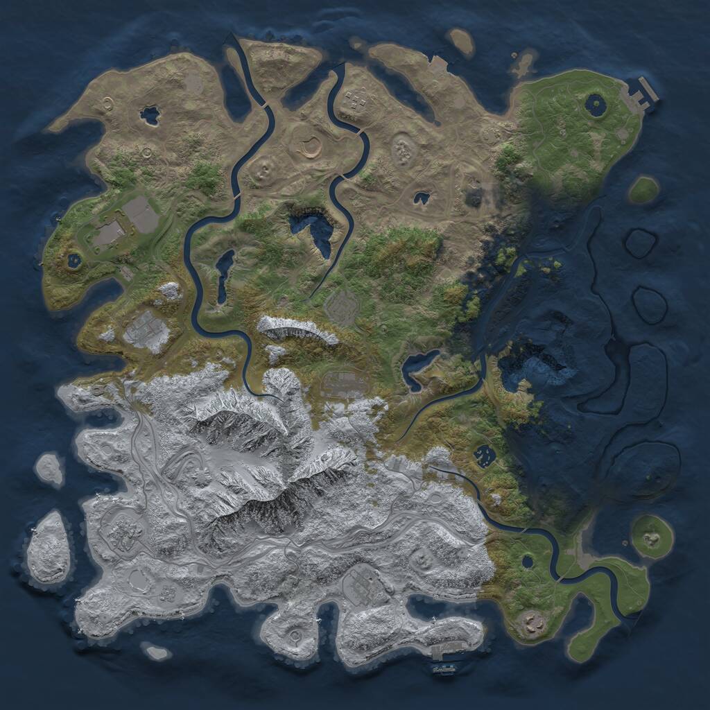 Rust Map: Procedural Map, Size: 5000, Seed: 301194912, 17 Monuments