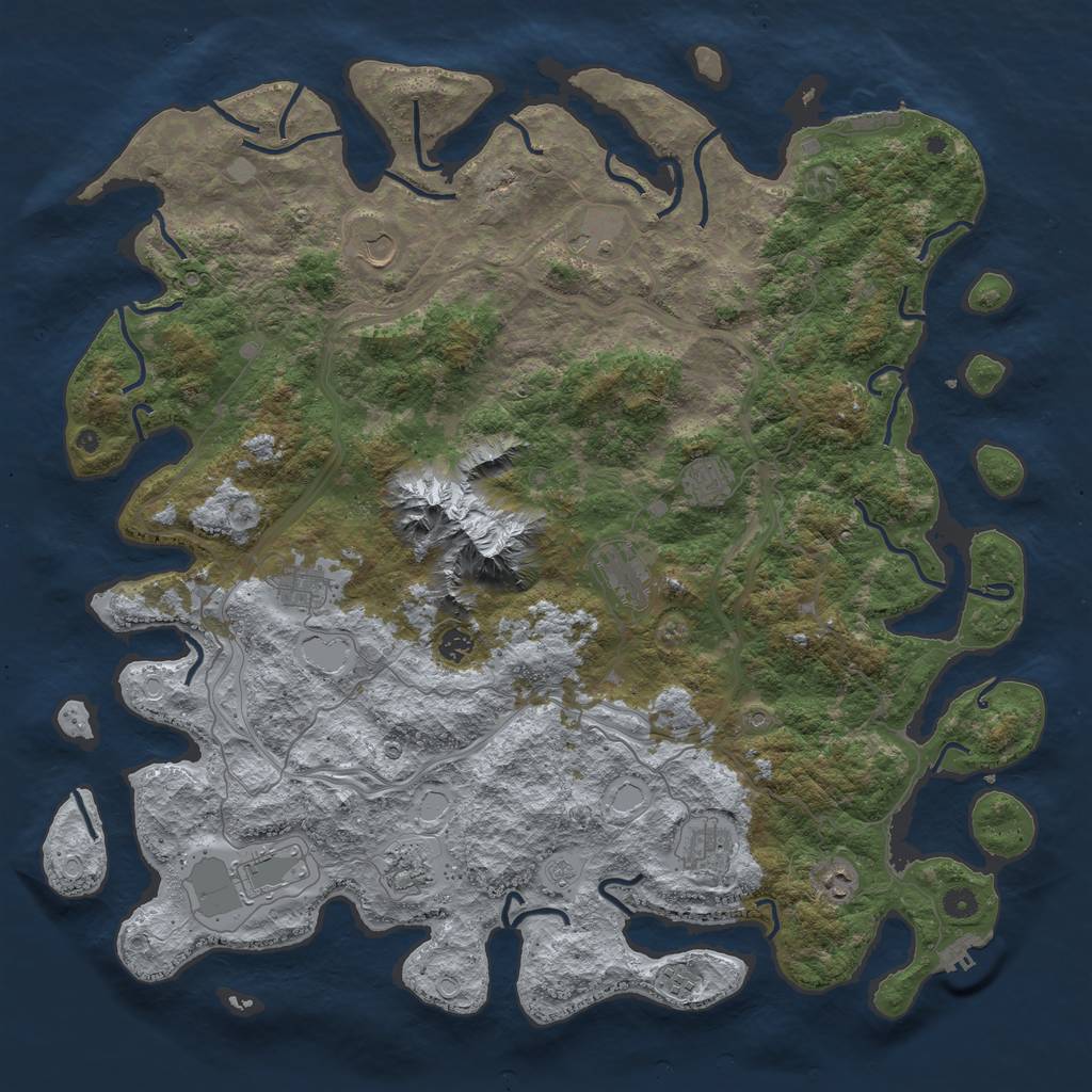 Rust Map: Procedural Map, Size: 5000, Seed: 301194912, 20 Monuments