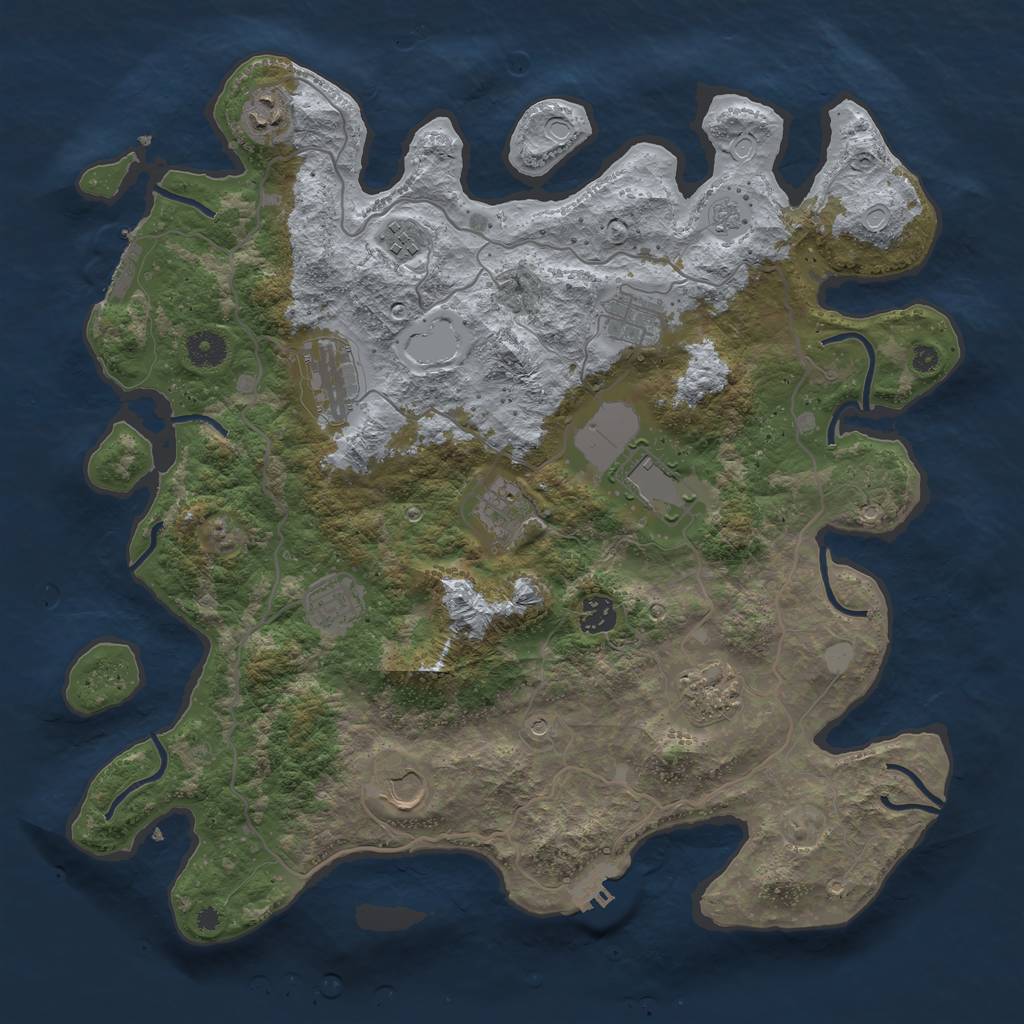 Rust Map: Procedural Map, Size: 4000, Seed: 380449, 19 Monuments