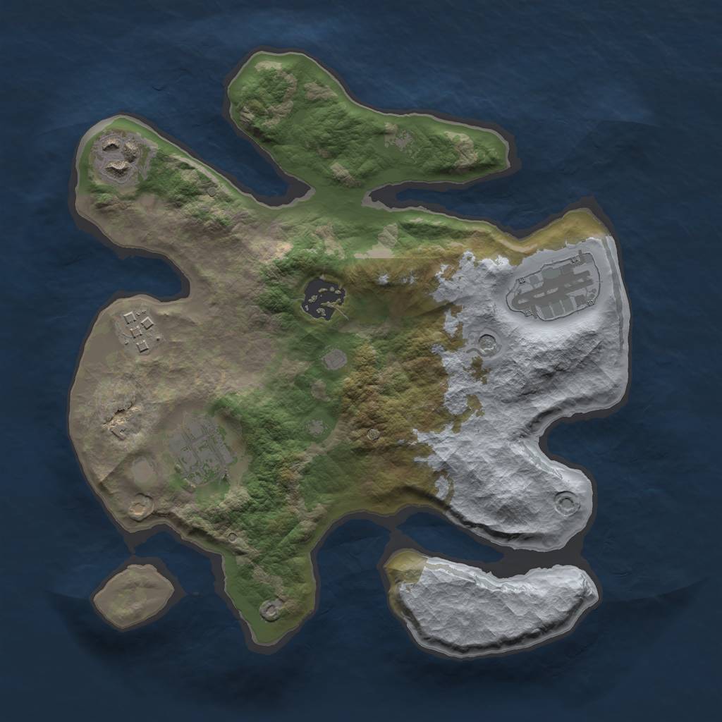 Rust Map: Barren, Size: 2600, Seed: 73687, 8 Monuments