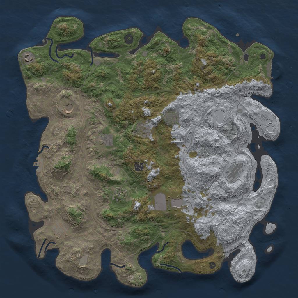 Rust Map: Procedural Map, Size: 4500, Seed: 1636574651, 20 Monuments
