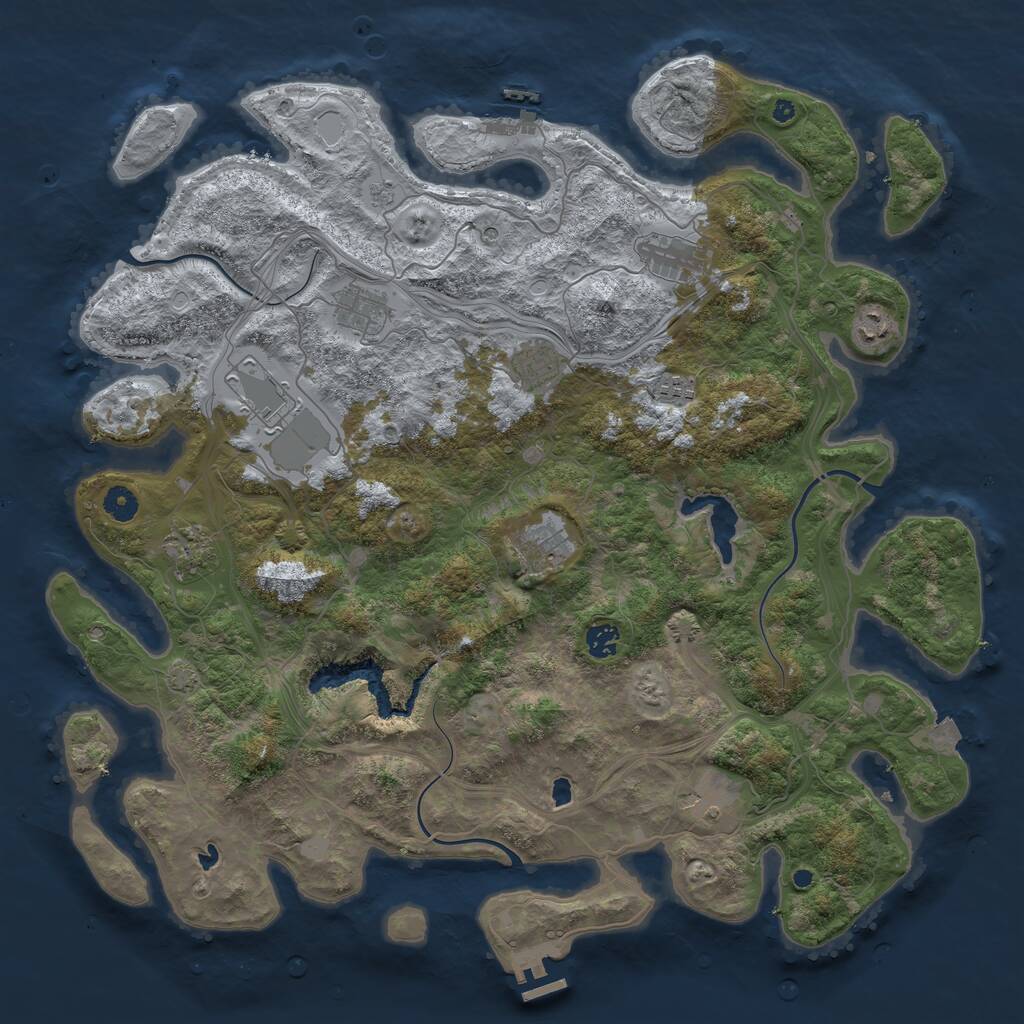 Rust Map: Procedural Map, Size: 4500, Seed: 1113306, 16 Monuments