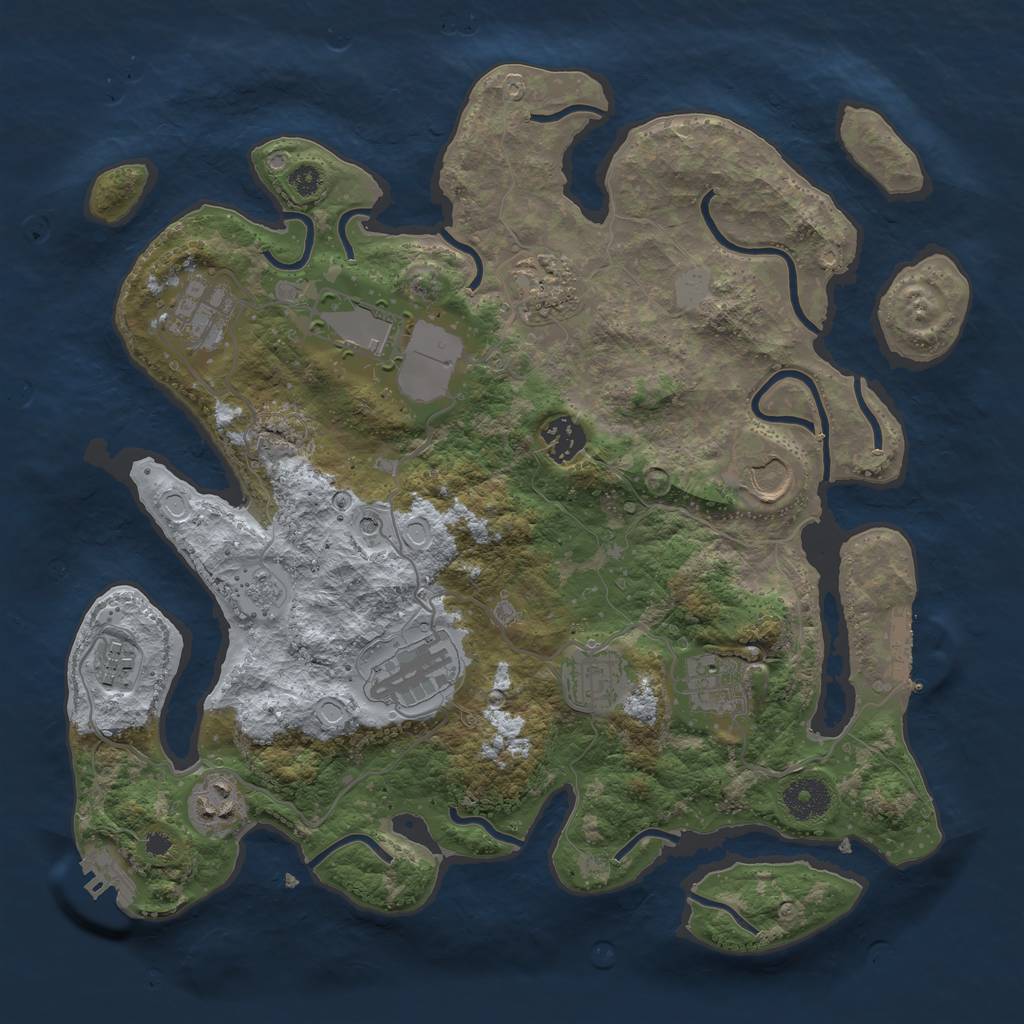 Rust Map: Procedural Map, Size: 3500, Seed: 1067087248, 19 Monuments