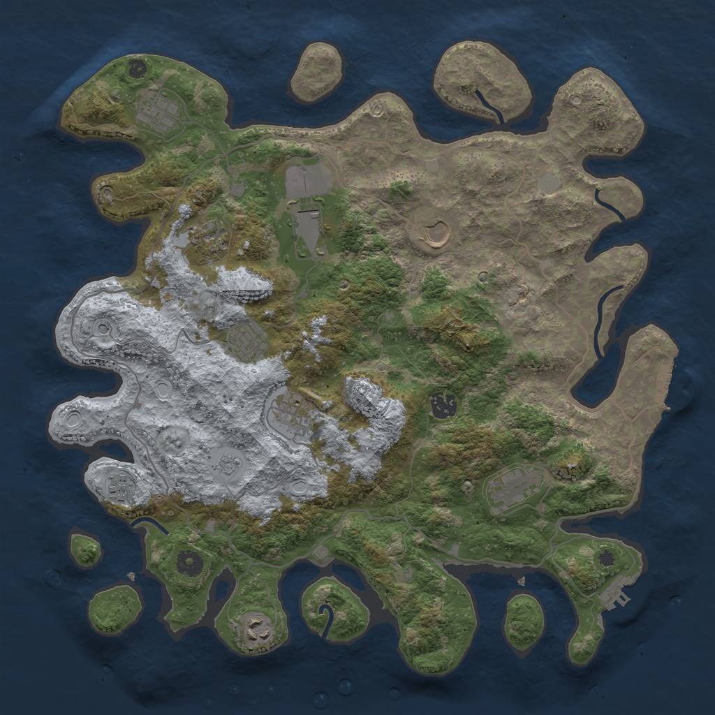 Rust Map: Procedural Map, Size: 4000, Seed: 427418112, 19 Monuments
