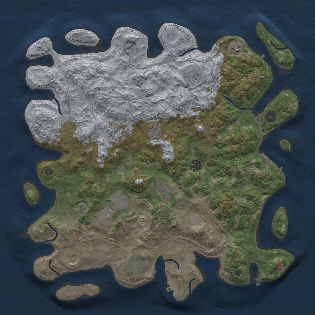 Rust Map: Procedural Map, Size: 4250, Seed: 829994657, 19 Monuments