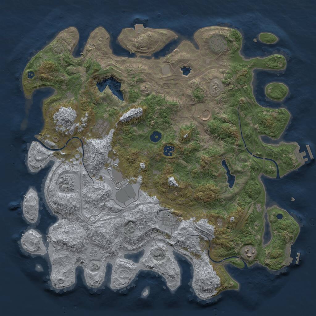 Rust Map: Procedural Map, Size: 4300, Seed: 1905613818, 15 Monuments