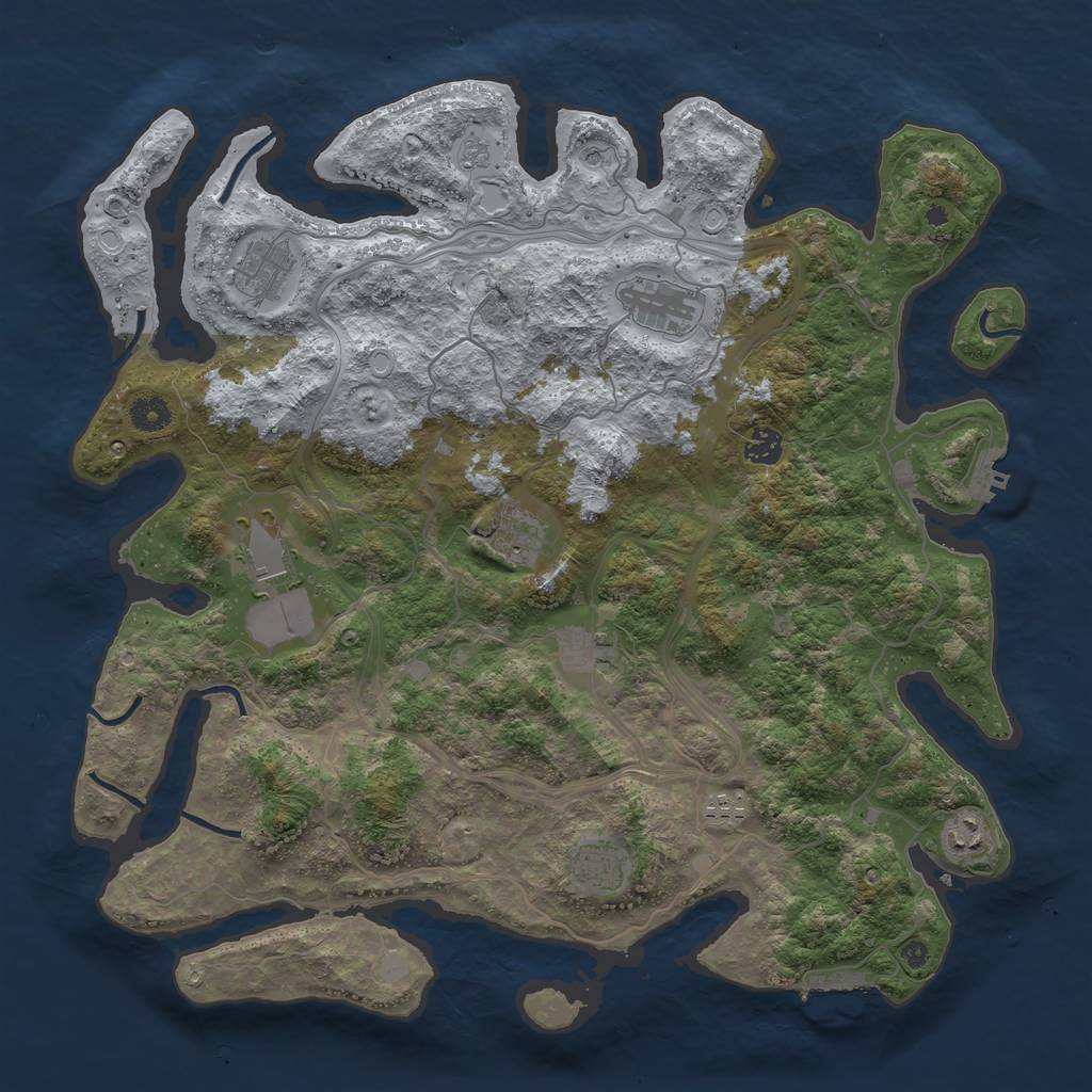 Rust Map: Procedural Map, Size: 4250, Seed: 25709, 18 Monuments