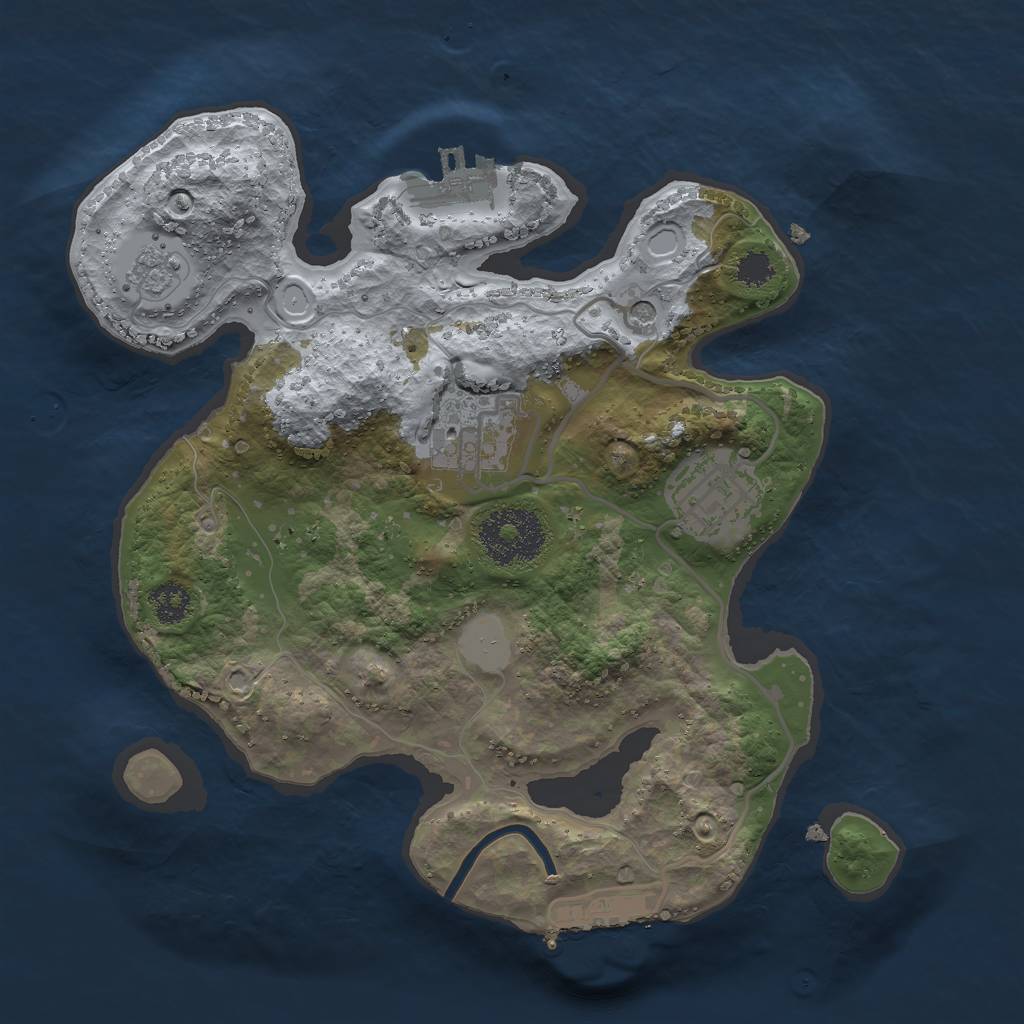 Rust Map: Procedural Map, Size: 2500, Seed: 862182517, 11 Monuments