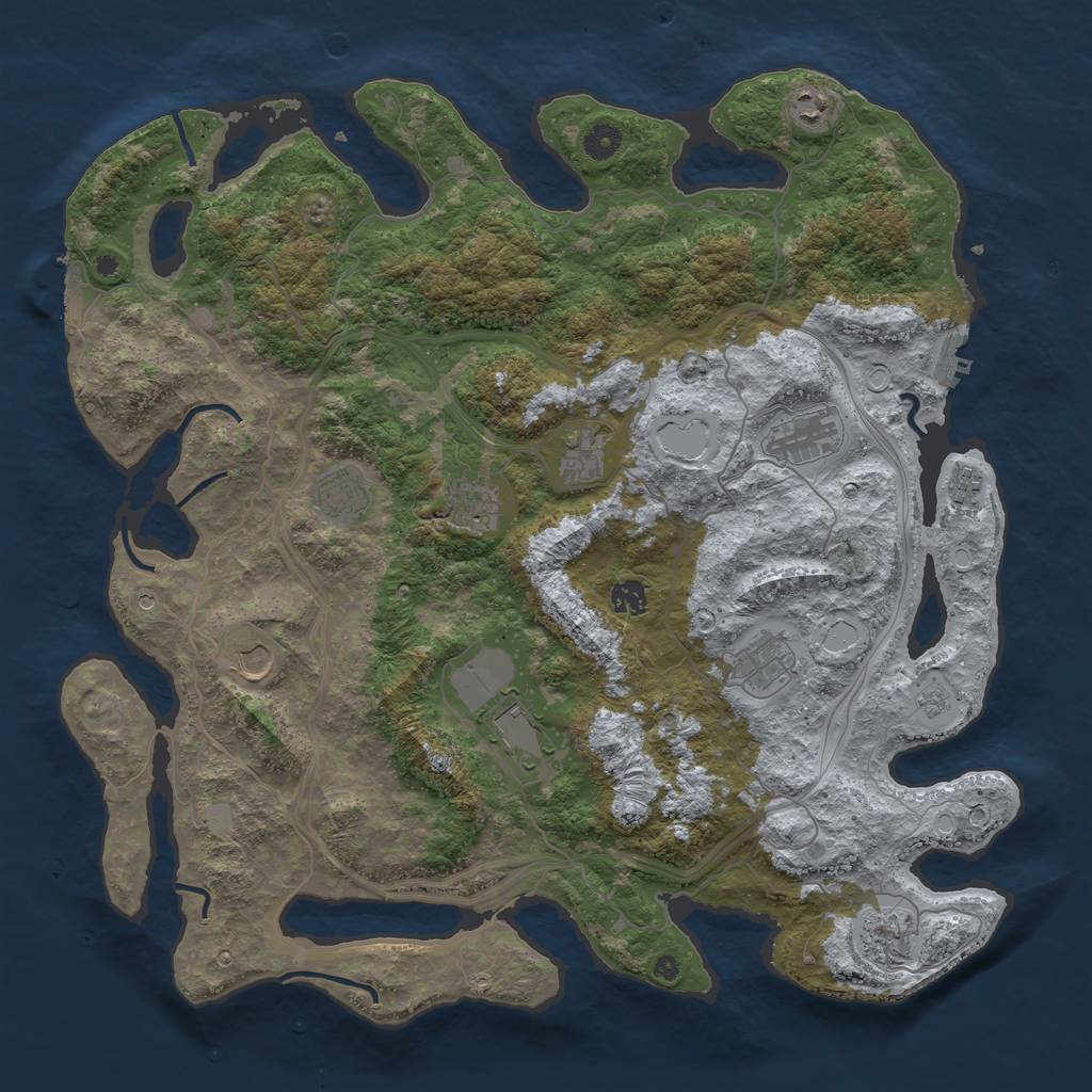 Rust Map: Procedural Map, Size: 4500, Seed: 8270, 20 Monuments