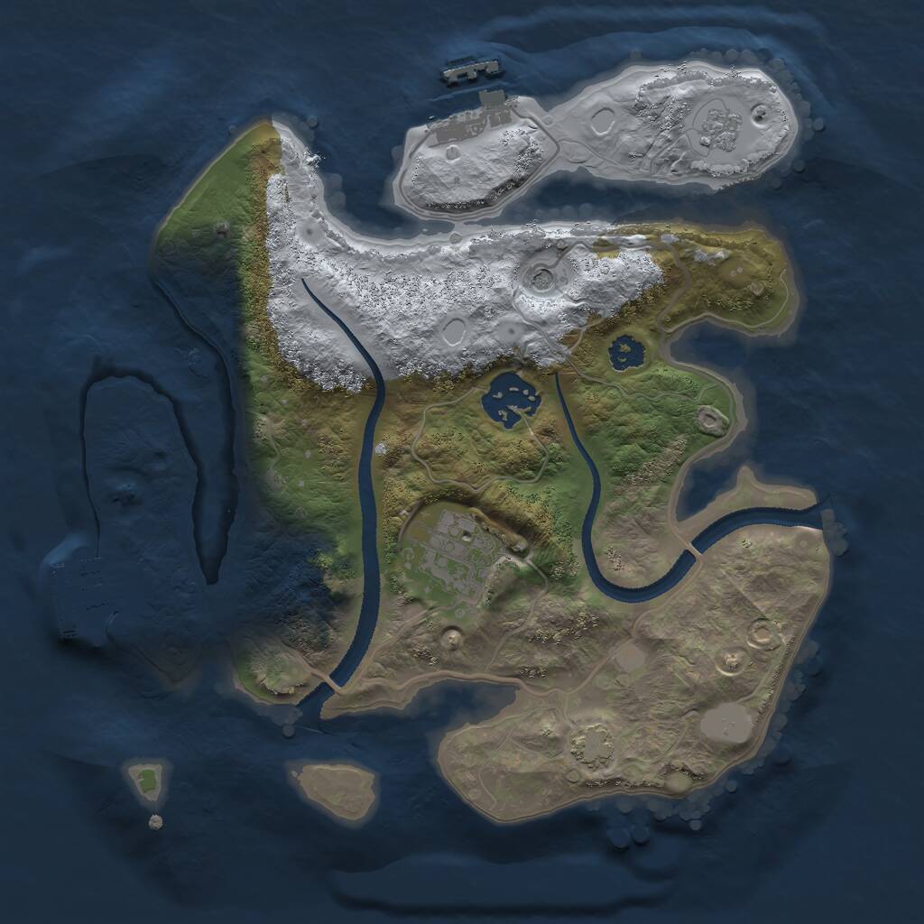 Rust Map: Procedural Map, Size: 2600, Seed: 199747496, 8 Monuments