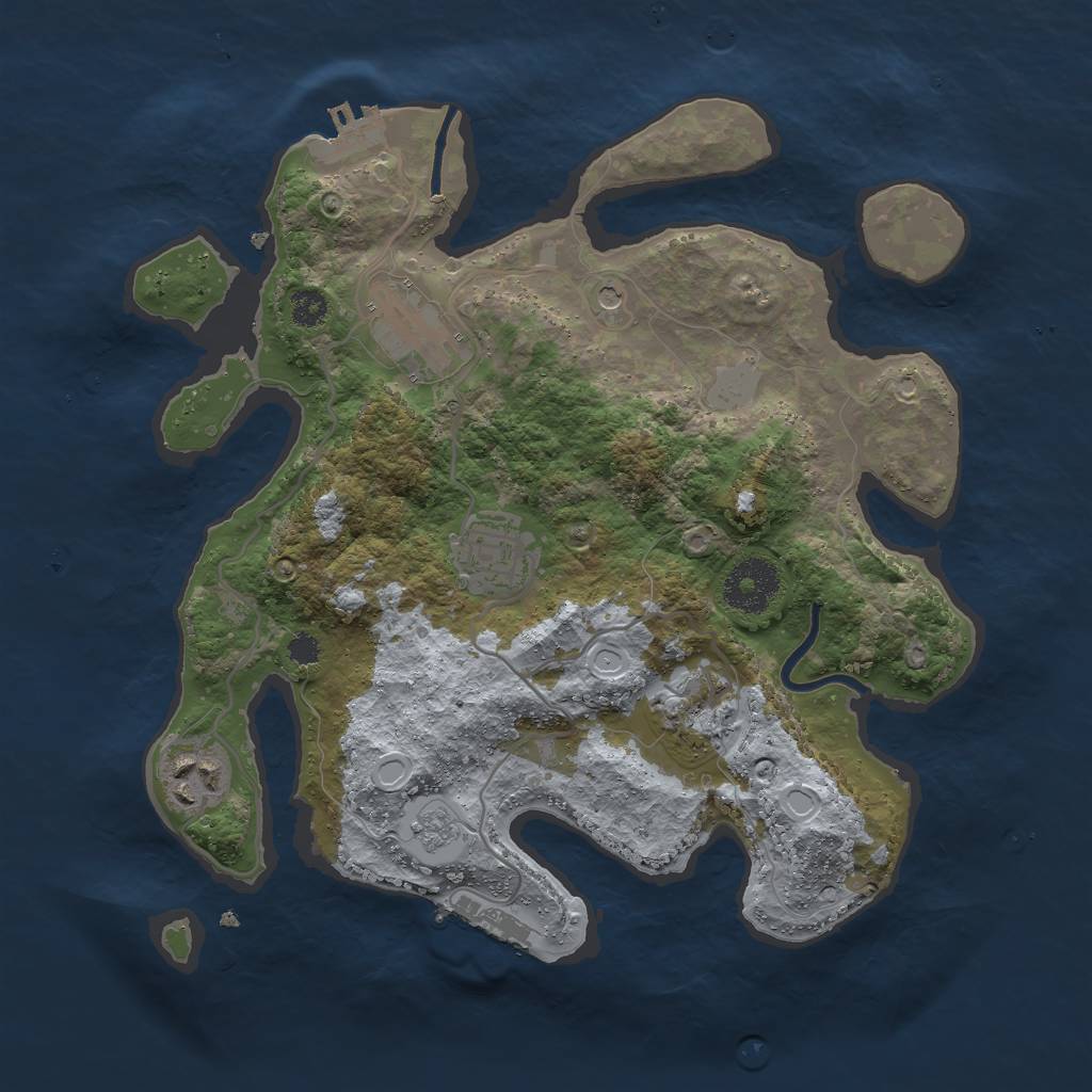 Rust Map: Procedural Map, Size: 3000, Seed: 11055, 13 Monuments
