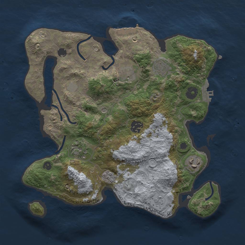 Rust Map: Procedural Map, Size: 3000, Seed: 141313733, 15 Monuments