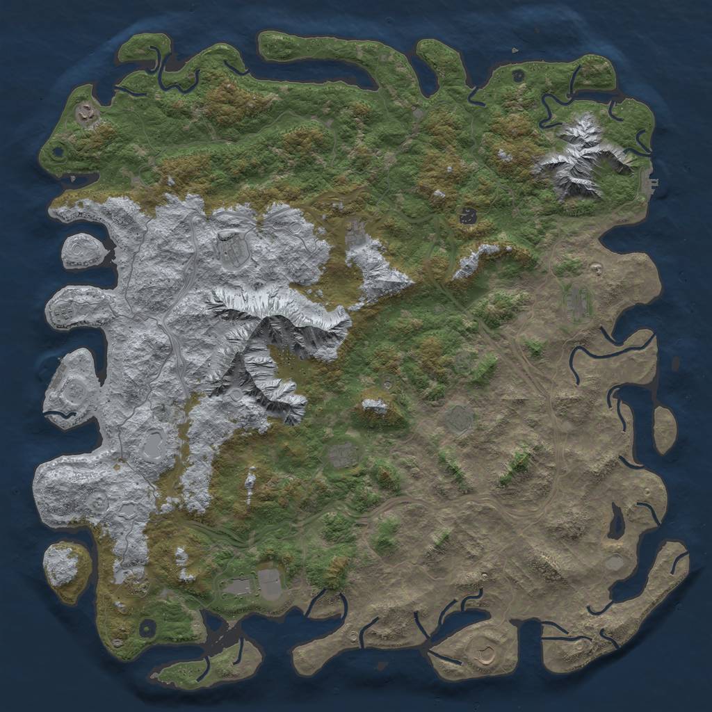 Rust Map: Procedural Map, Size: 6000, Seed: 47673466, 20 Monuments