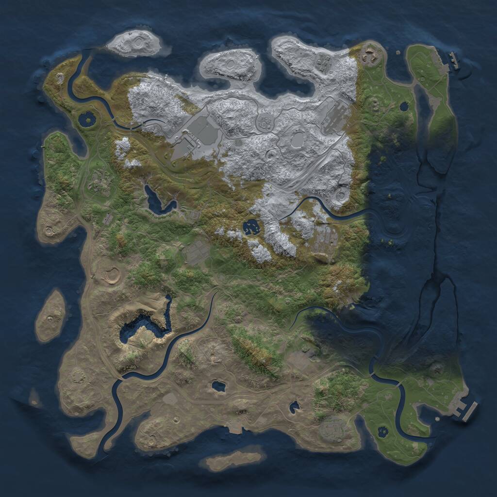 Rust Map: Procedural Map, Size: 4500, Seed: 31815, 17 Monuments