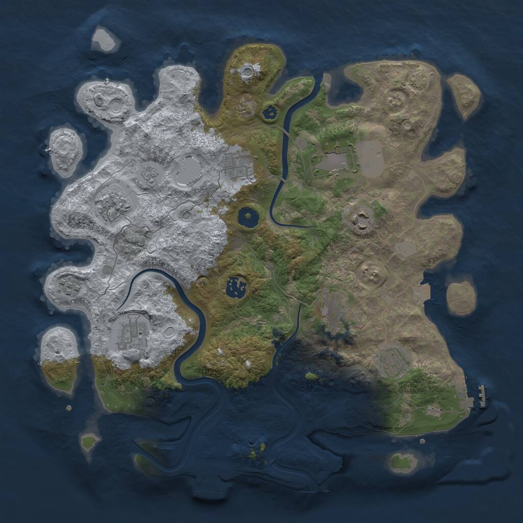 Rust Map: Procedural Map, Size: 3750, Seed: 713364004, 15 Monuments