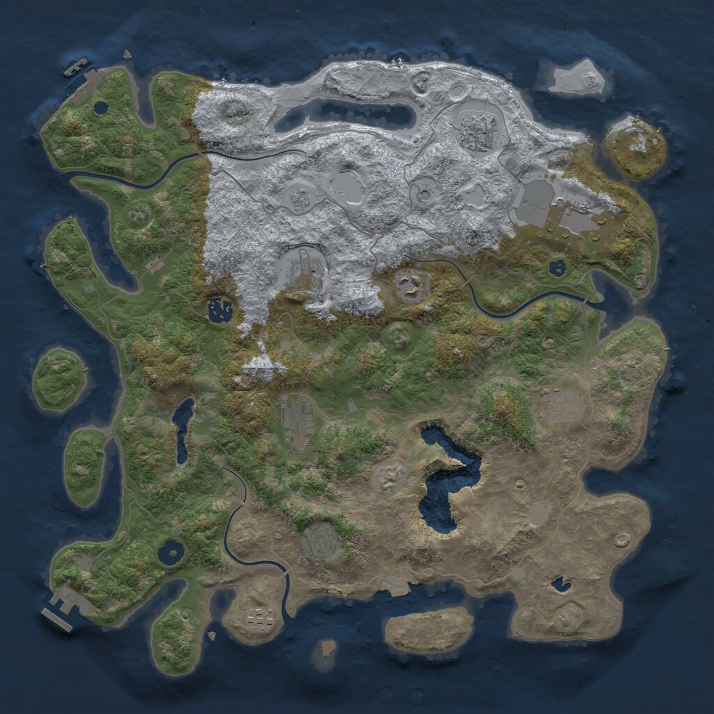 Rust Map: Procedural Map, Size: 4200, Seed: 274699, 15 Monuments