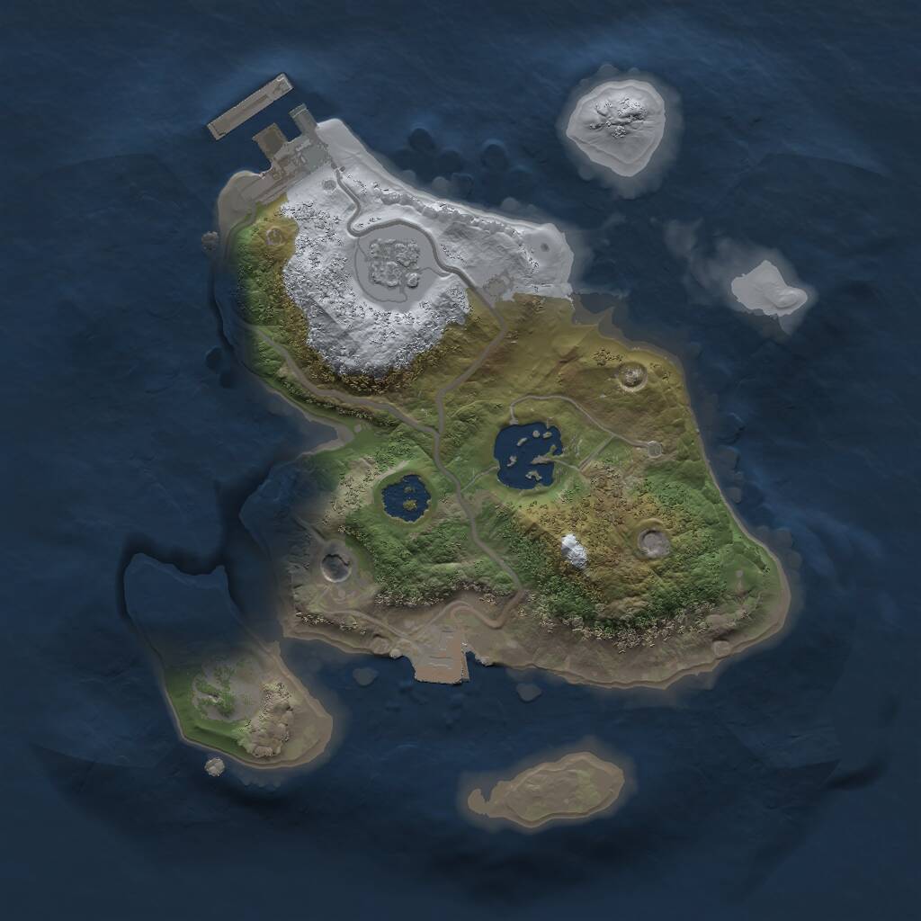 Rust Map: Procedural Map, Size: 2000, Seed: 12745, 5 Monuments
