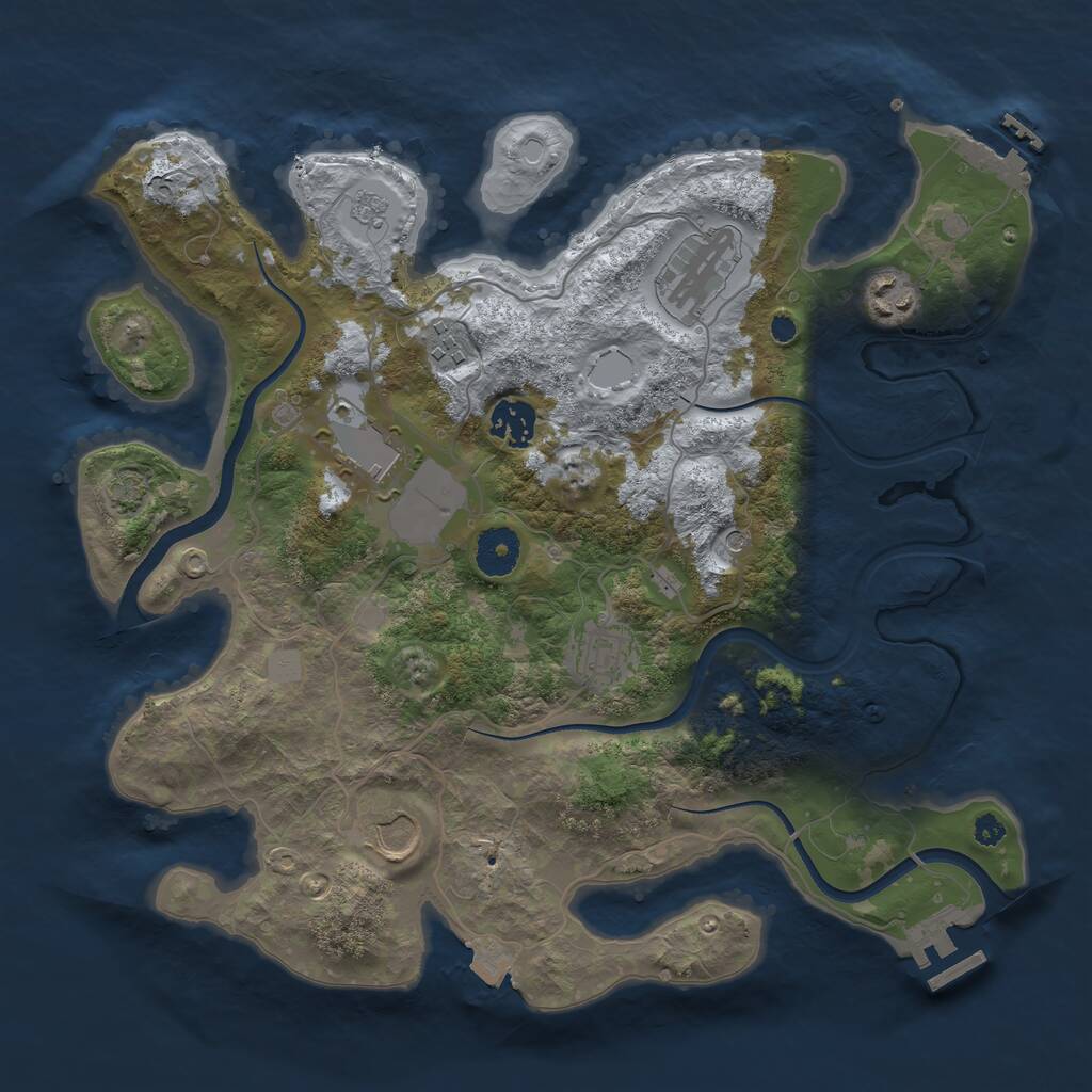 Rust Map: Procedural Map, Size: 3500, Seed: 773620862, 13 Monuments