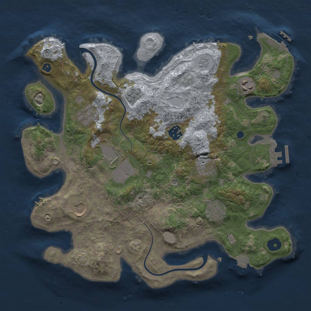 Rust Map: Procedural Map, Size: 3500, Seed: 773620862, 14 Monuments