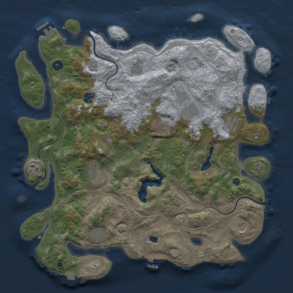 Rust Map: Procedural Map, Size: 4250, Seed: 1992029312, 16 Monuments