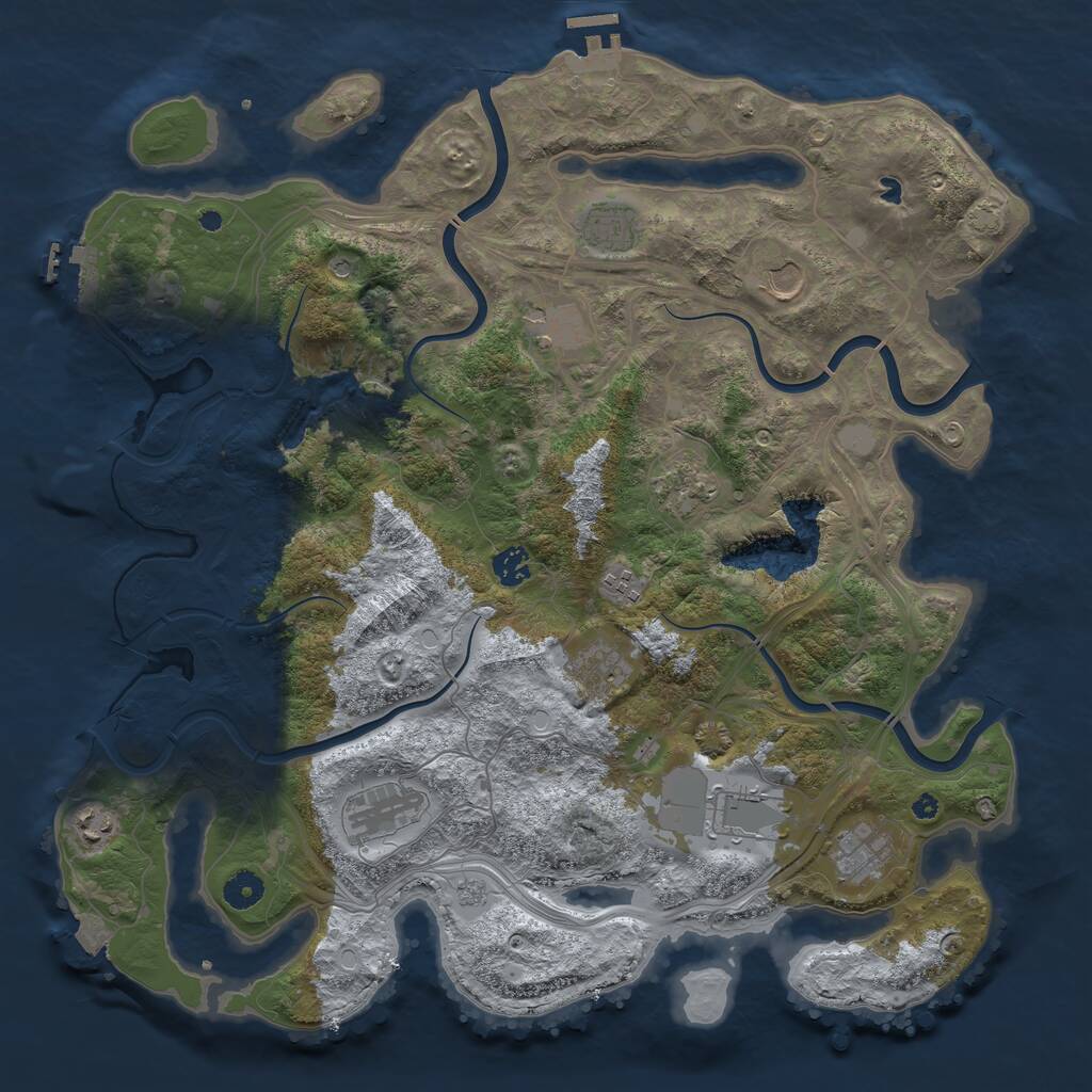 Rust Map: Procedural Map, Size: 4250, Seed: 22741260, 17 Monuments