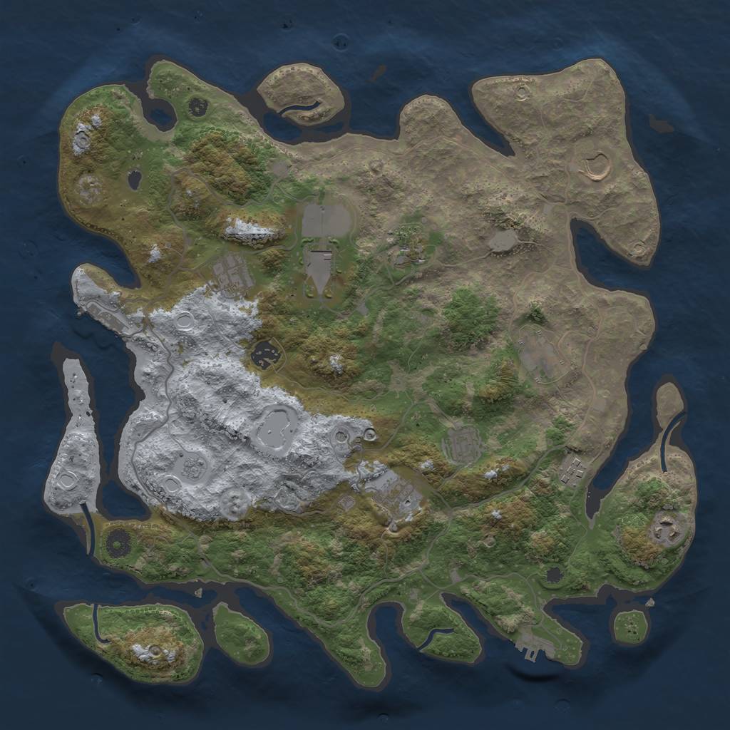Rust Map: Procedural Map, Size: 4000, Seed: 1576525827, 19 Monuments