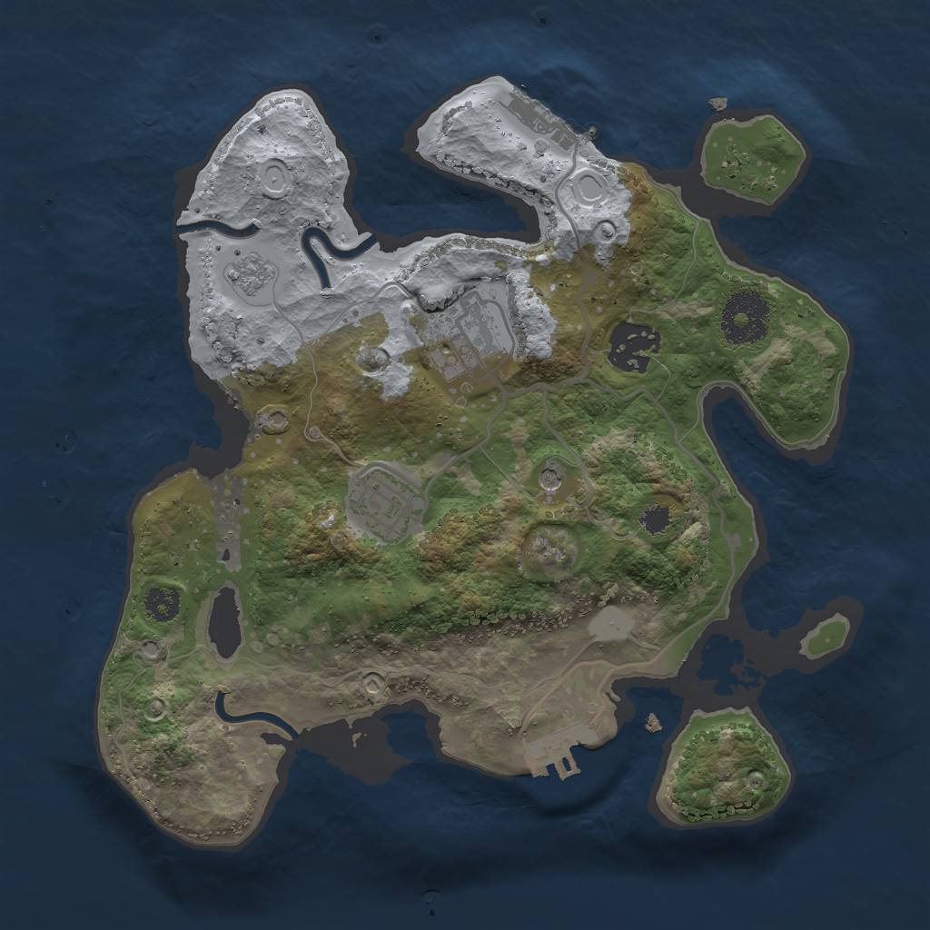 Rust Map: Procedural Map, Size: 2700, Seed: 339768410, 12 Monuments