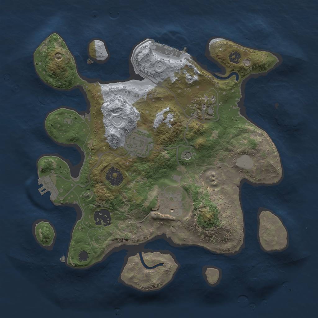Rust Map: Procedural Map, Size: 2700, Seed: 1956942738, 12 Monuments
