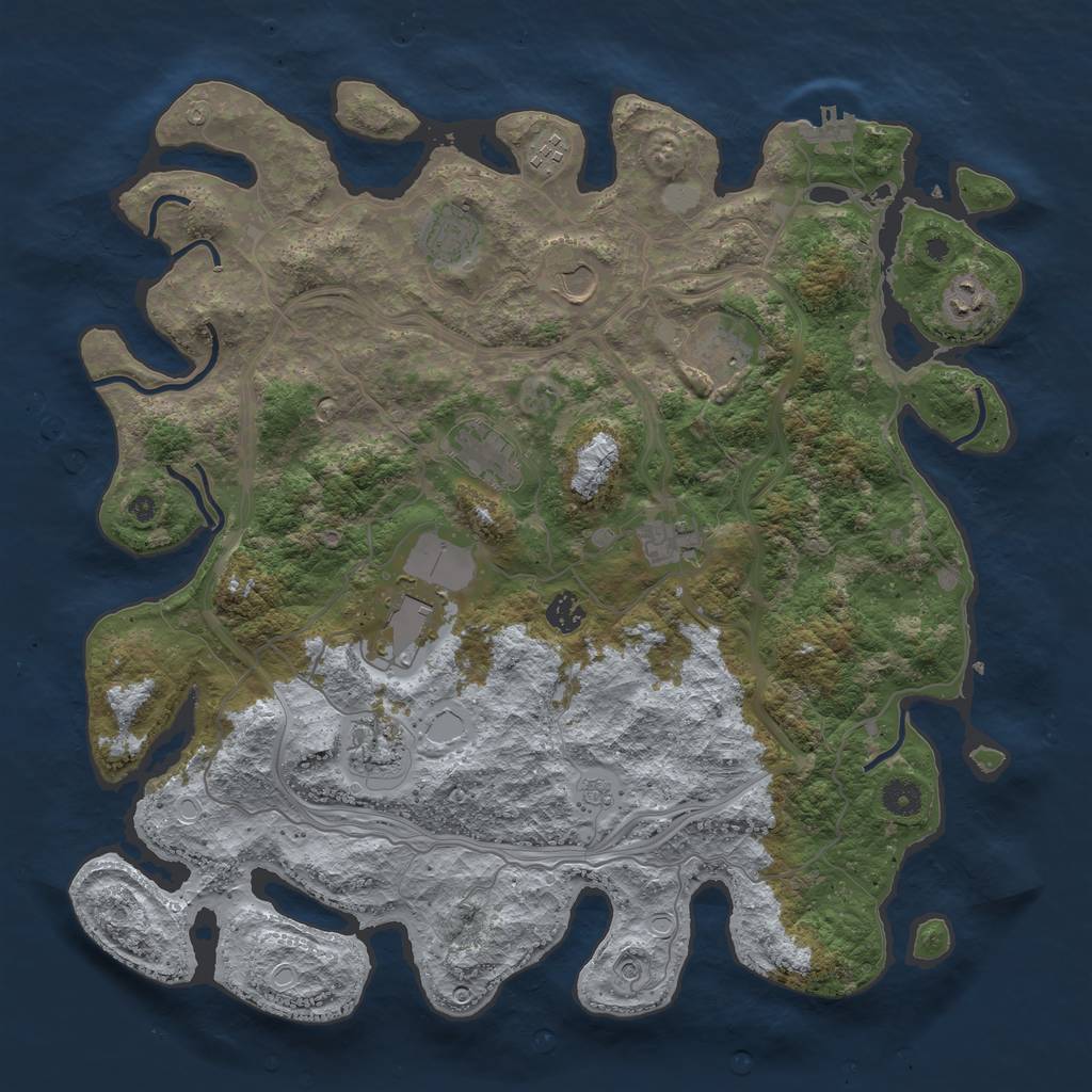 Rust Map: Procedural Map, Size: 4250, Seed: 340911100, 18 Monuments