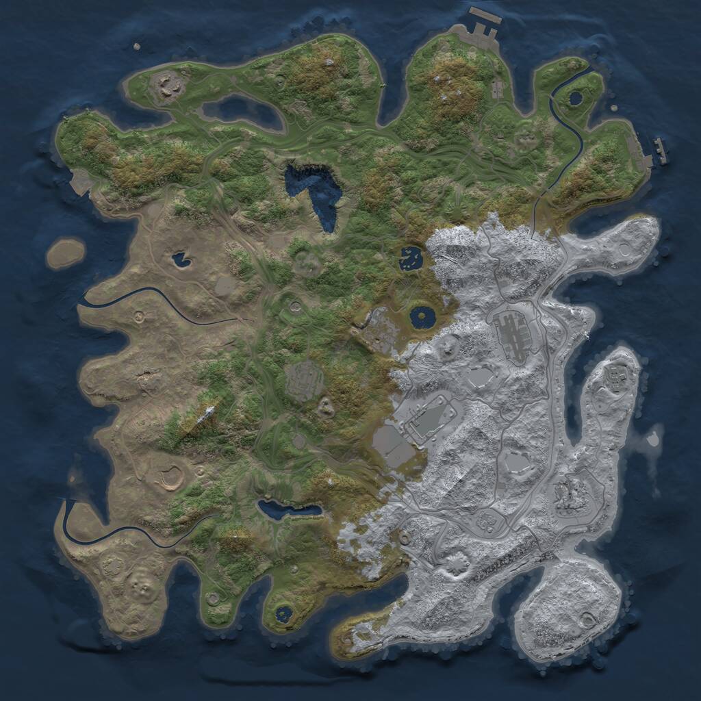 Rust Map: Procedural Map, Size: 4250, Seed: 353953610, 15 Monuments