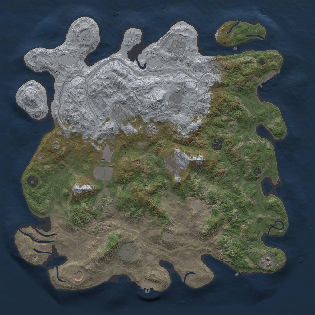Rust Map: Procedural Map, Size: 4250, Seed: 1386378963, 20 Monuments