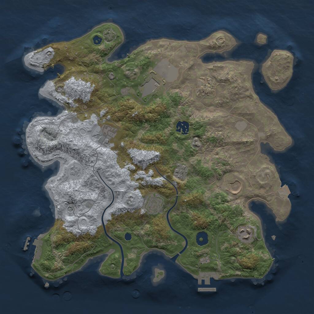 Rust Map: Procedural Map, Size: 3500, Seed: 1582436756, 14 Monuments