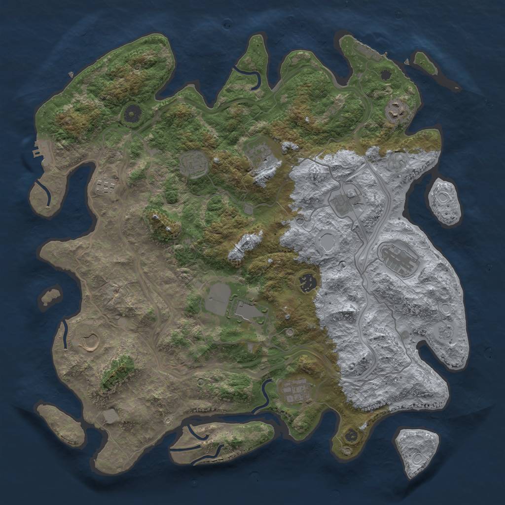 Rust Map: Procedural Map, Size: 4250, Seed: 173270599, 19 Monuments