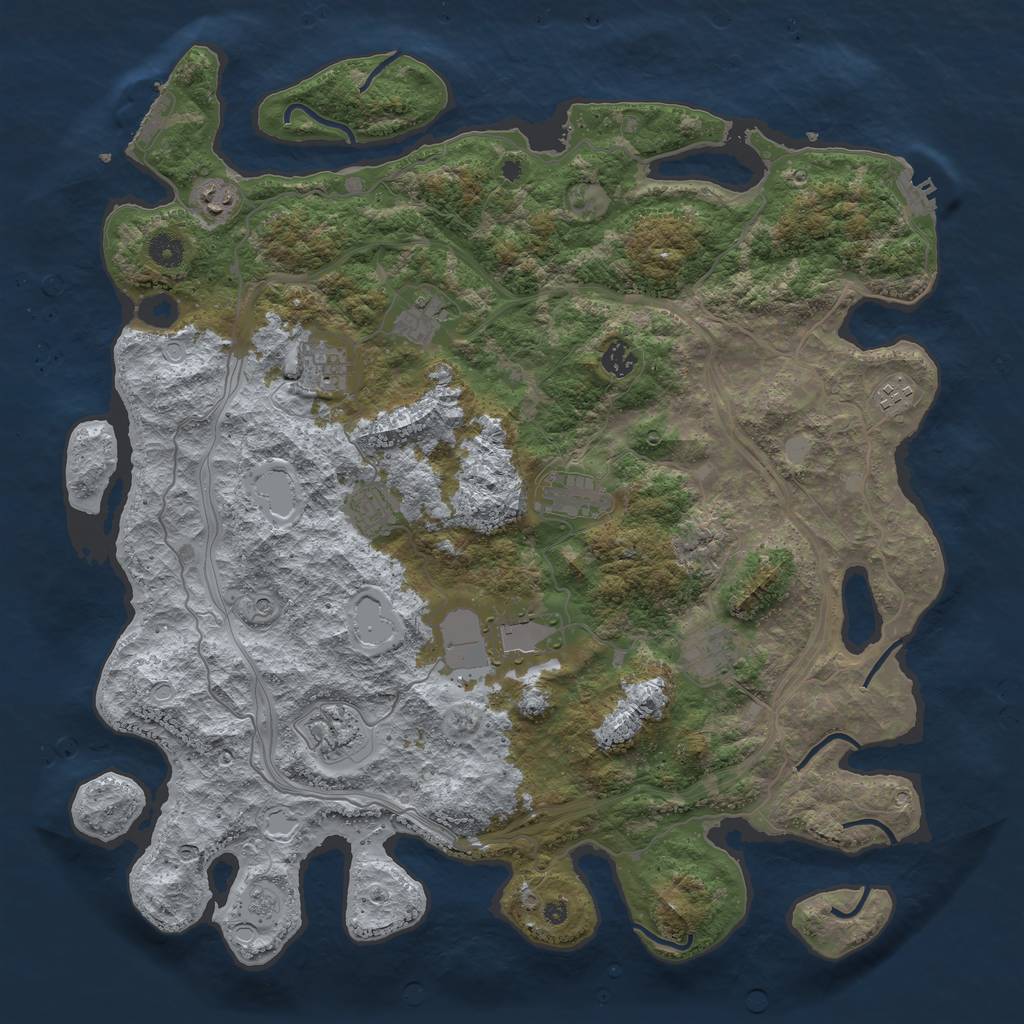 Rust Map: Procedural Map, Size: 4450, Seed: 964418356, 19 Monuments