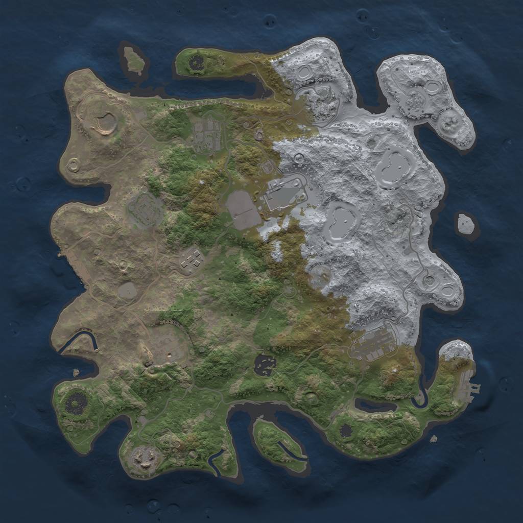 Rust Map: Procedural Map, Size: 3500, Seed: 756293646, 19 Monuments