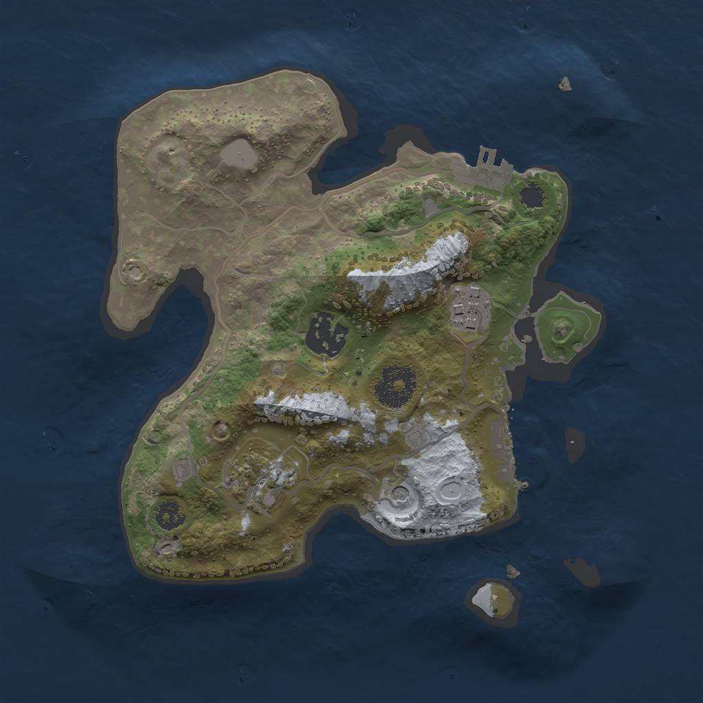 Rust Map: Procedural Map, Size: 2500, Seed: 34563, 11 Monuments