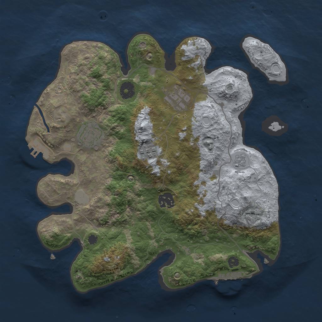 Rust Map: Procedural Map, Size: 3000, Seed: 5218409, 12 Monuments